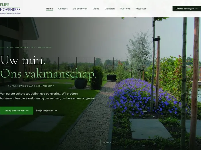 Website voor Flier Hoveniers